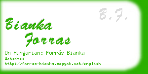 bianka forras business card