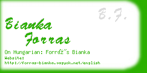 bianka forras business card